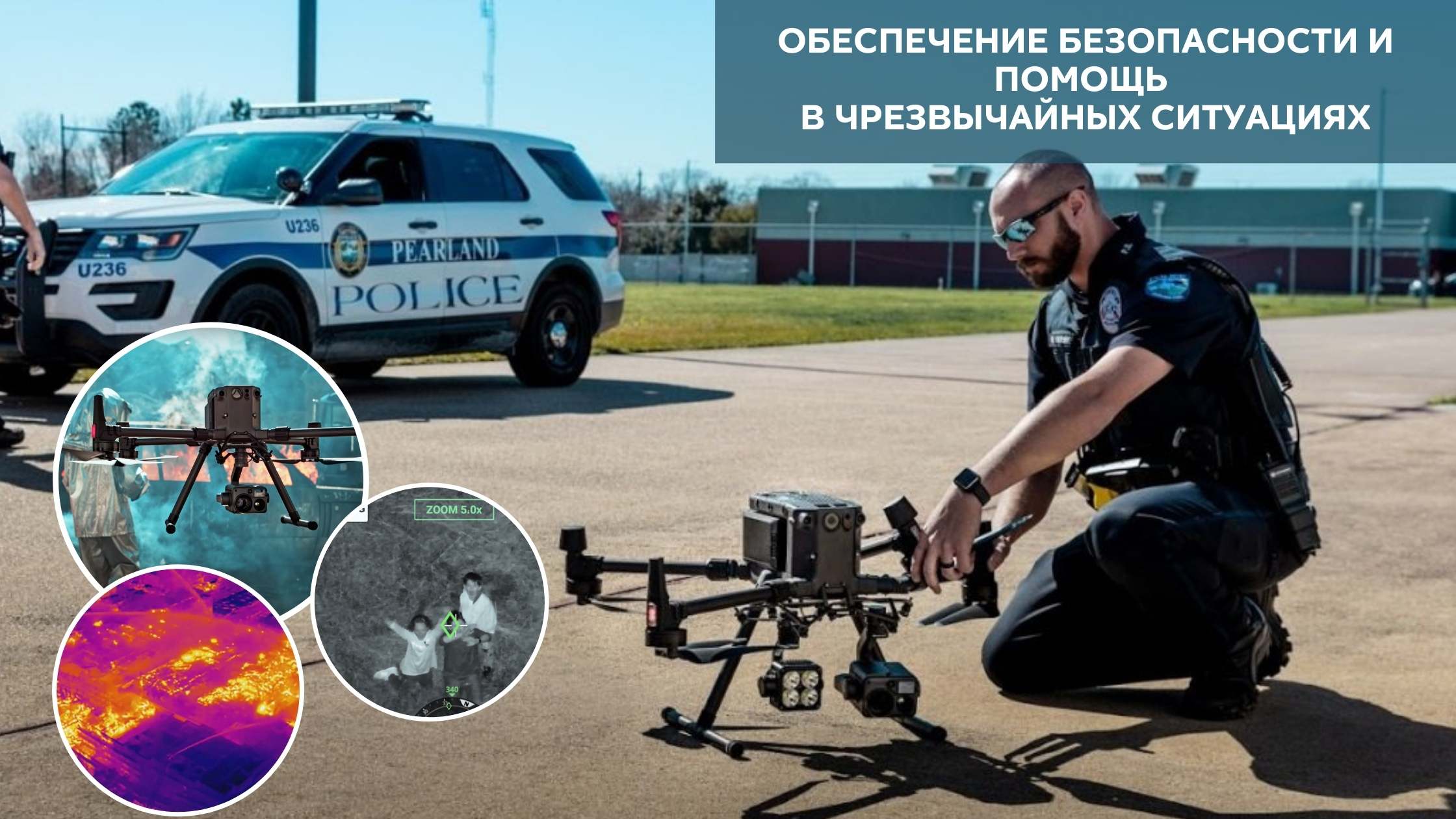 Обеспечение безопасности и помощь в чрезвычайных ситуациях с помощью дронов