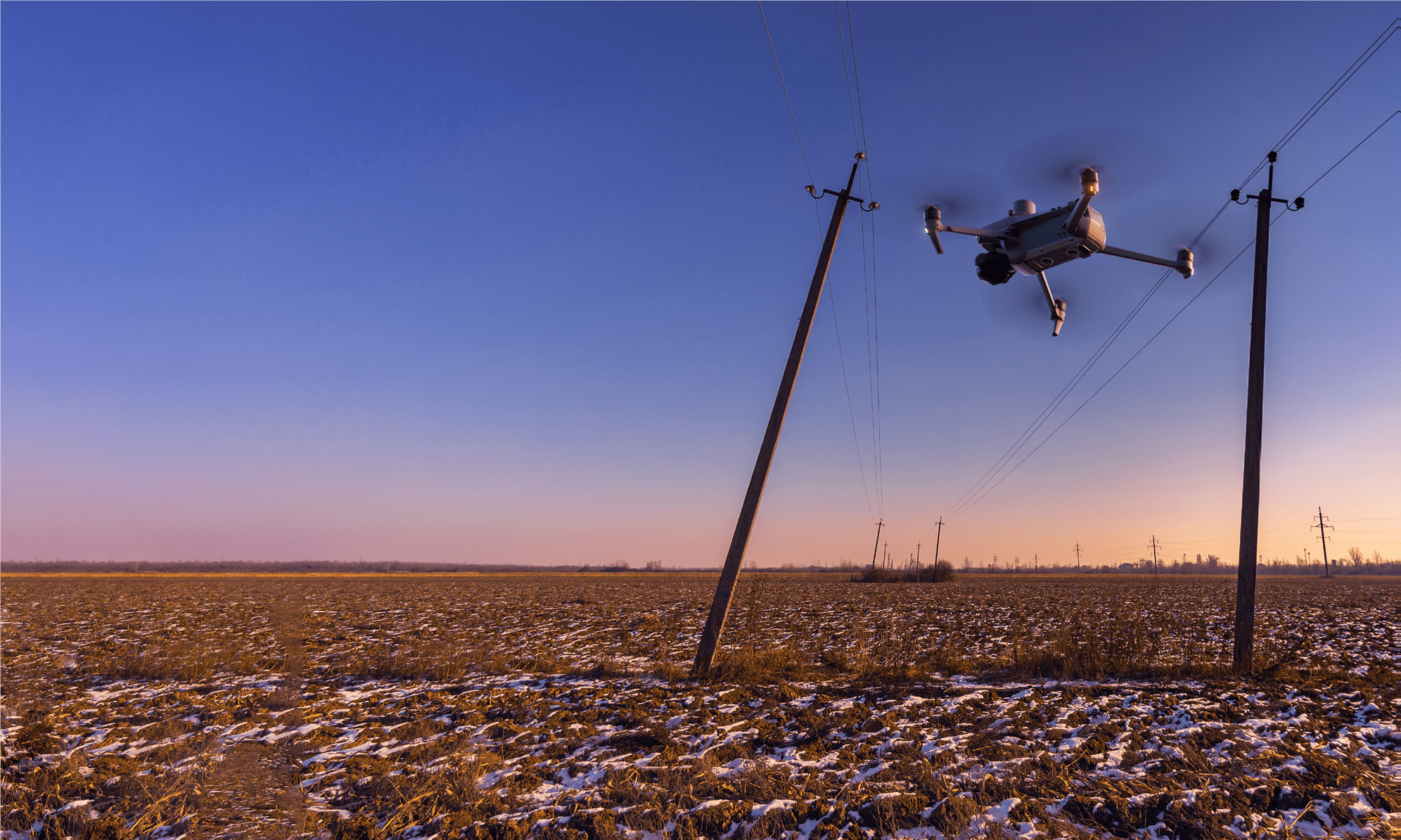 Осмотр линий электропередач с Mavic 3 Thermal