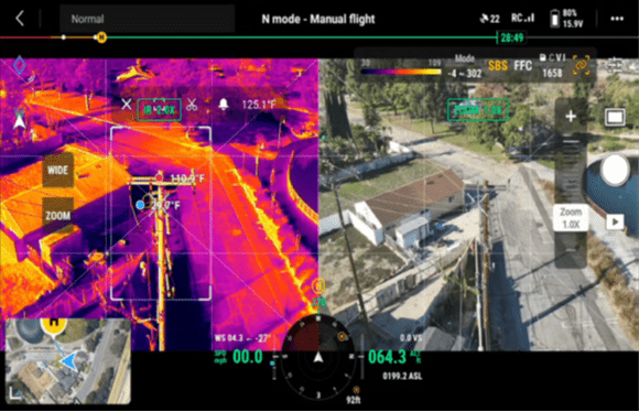 Осмотр линий электропередач с Mavic 3 Thermal